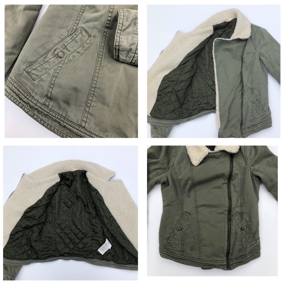 Hollister Olive Wrap Sherpa Jacket - Picture 3 of 4